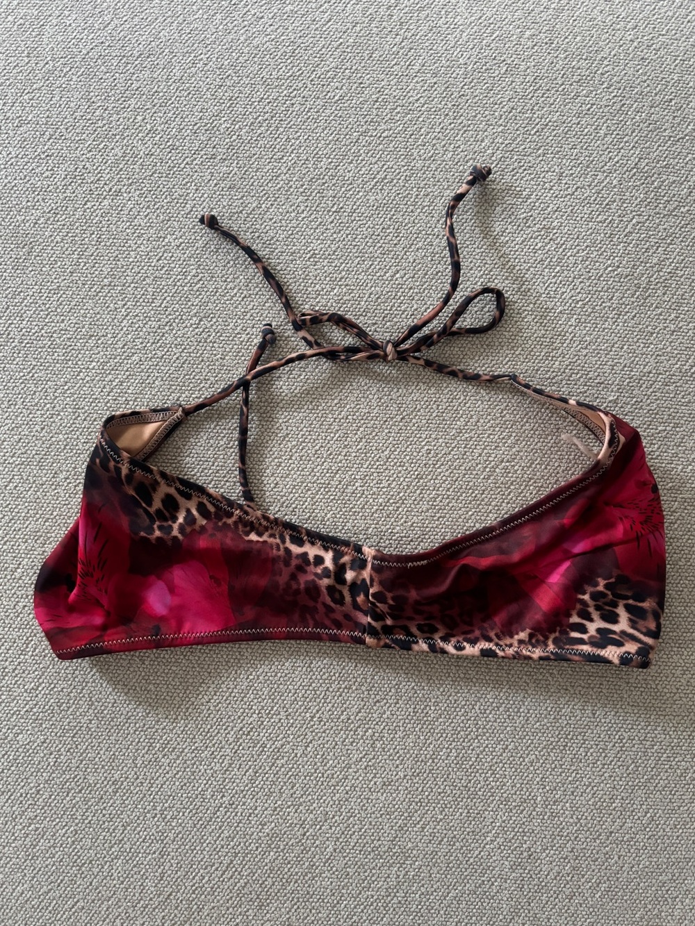 White Fox Swim Leopard Bloom Bikini Top Size Medium